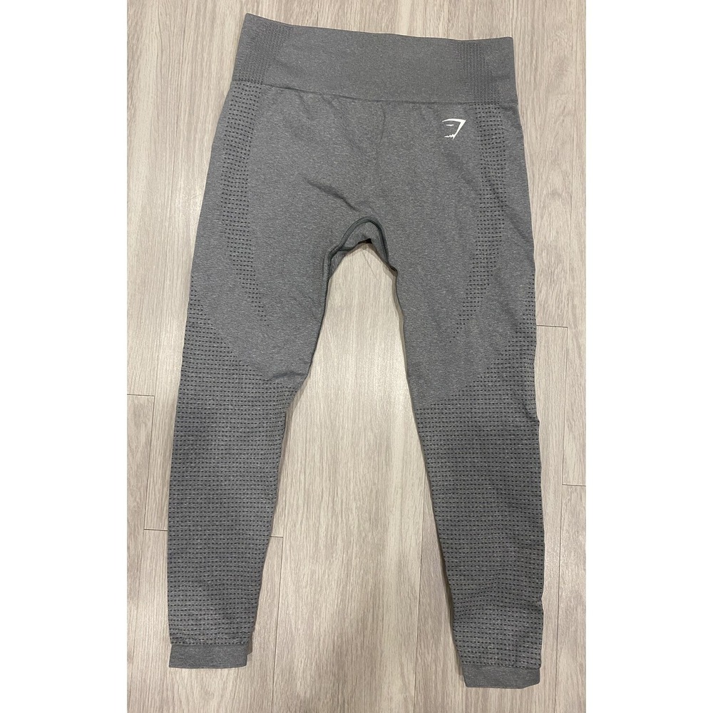 Gymshark Women's Sports Bottoms L Grey Gray‎ 100% Other Leggings 28x23 EUC